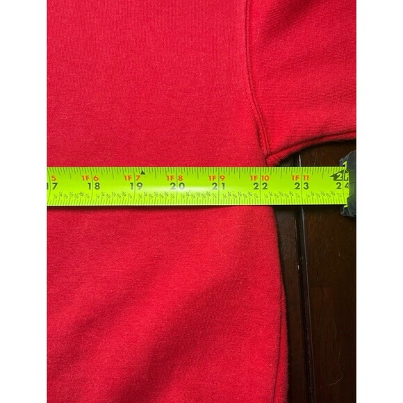 Disney Mickey & Friends Cropped Crew Neck Red Sweatshirt Mickey Face Appliqué L - Picture 4 of 5